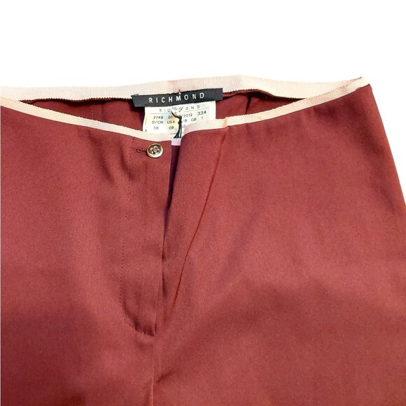 Richmond Burgundy Wide Leg Pants Slacks Trousers Sz 42 NWT - Picture 7 of 11
